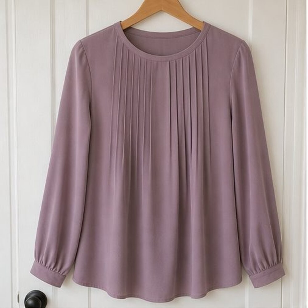 Mauve Pleated Blouse